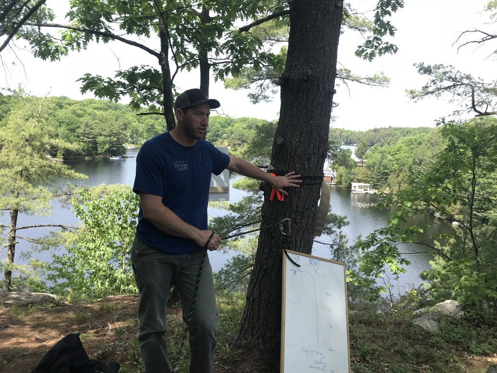 We spent the first day of the build reviewing our safe climbing techniques with Dave Humphreys of Elevation Aerial.