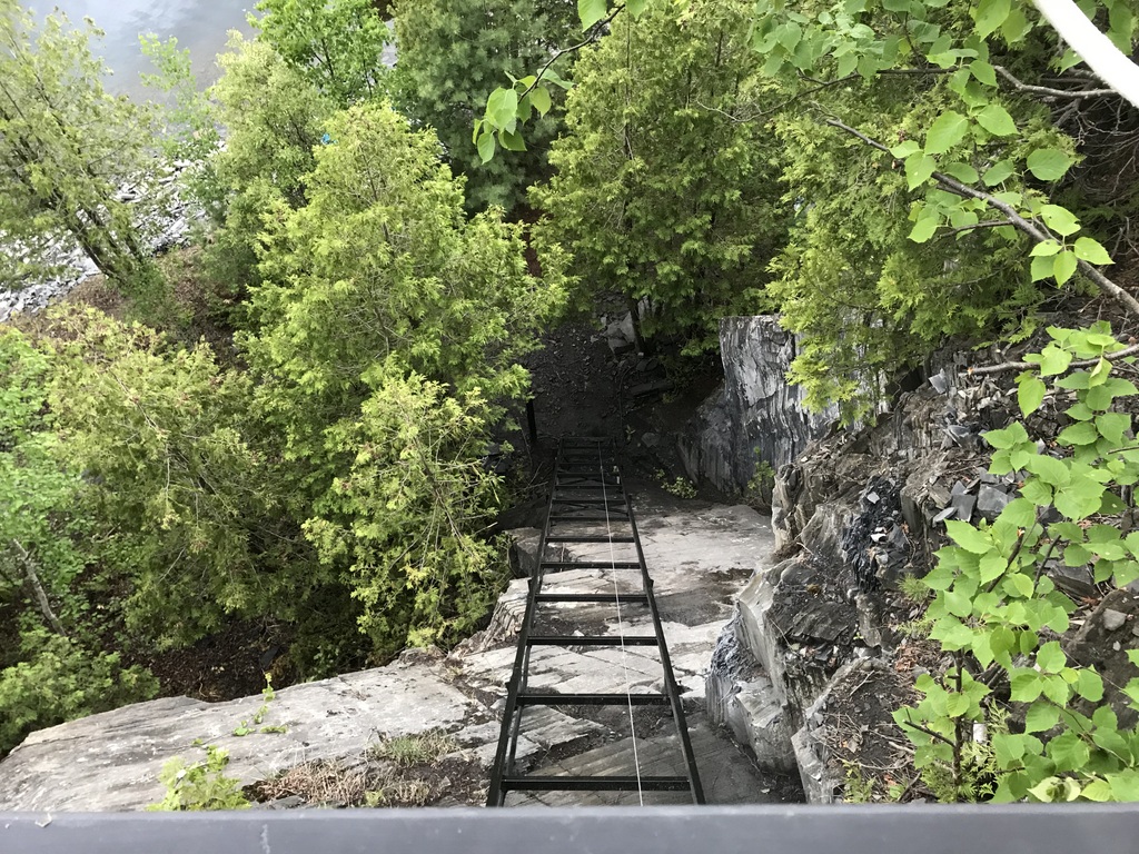 Looking down the track.