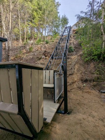 View looking up the final track line.
