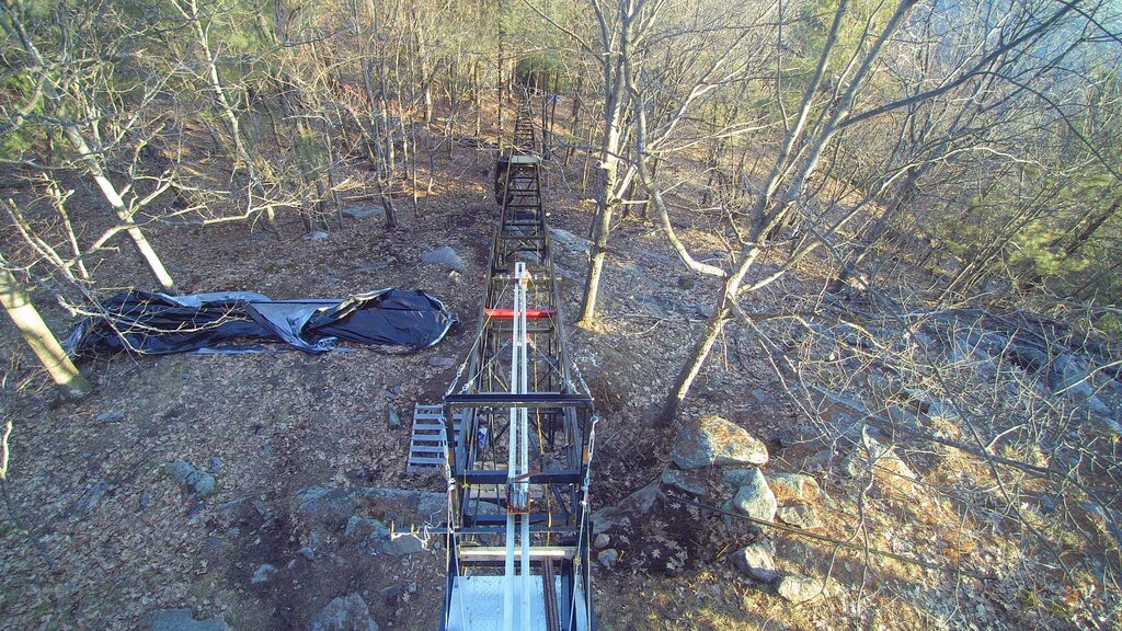 Once we had 80 feet of track in, we were able to mount the winch assembly and installation hoist.