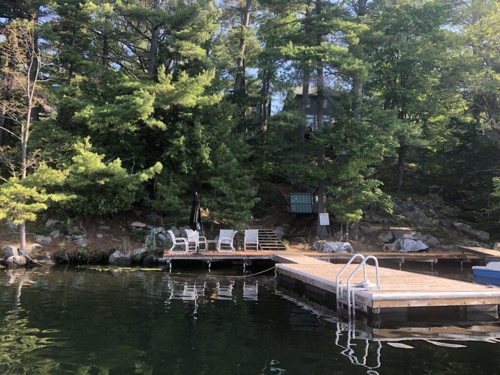 The lift is barely visible from the water, especially when it is parked up the hill.
